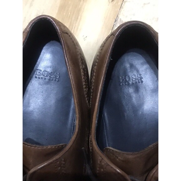 hugo boss Brown Leather Wing Tip Vero Cuoio Lace Up Shoes Men 9.5 main image 5